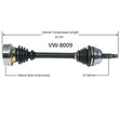 8009 Eje CV - Nuevo Eje CV, delantero izquierdo D/S 100MM 4 pulgadas INTERNO NUEVO 