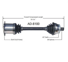 A4 Quattro A/T 2002-2008 Eje delantero derecho del eje Cv del lado del pasajero