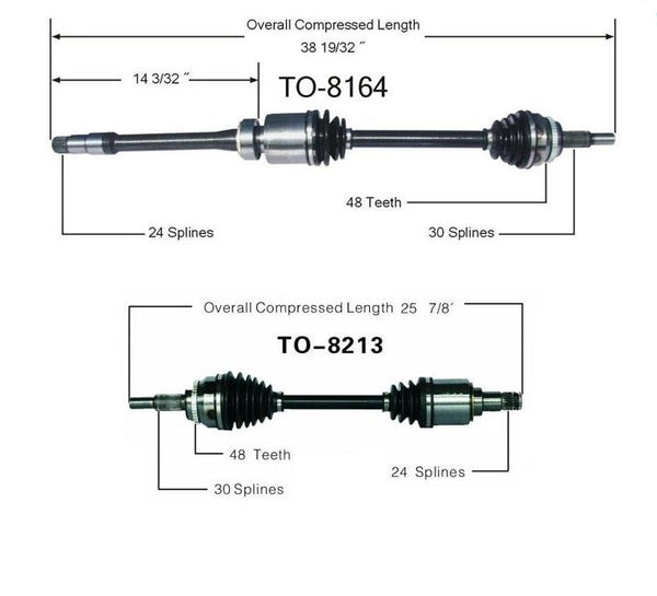 Ejes de eje de transmisión CV completos delanteros 100% nuevos para 07-12 Lexus ES350 Torque probado