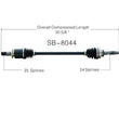 SurTrack SB-8044 CV Eje trasero del lado del conductor 03-08 Forester AWD