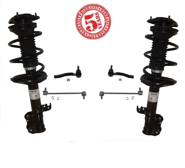 Fits Toyota Corolla 03-08 Front Complete Spring Struts Outer Tie Rods & links