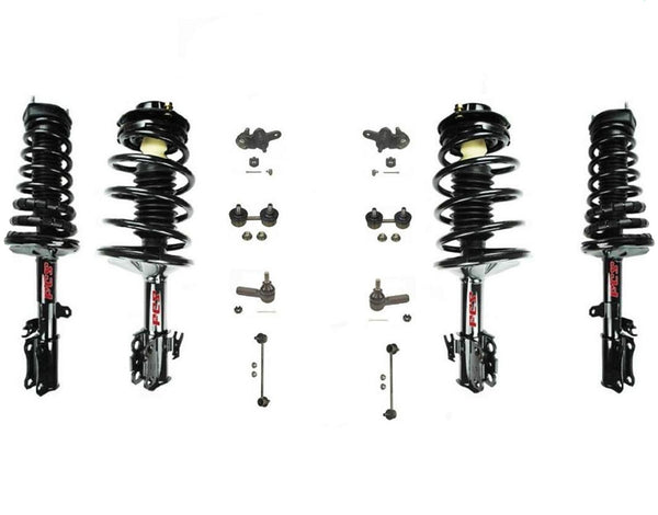 92-94 Camry V6 3.0LF &amp; R Kit de chasis de 12 piezas con puntal de resorte y montaje cargados