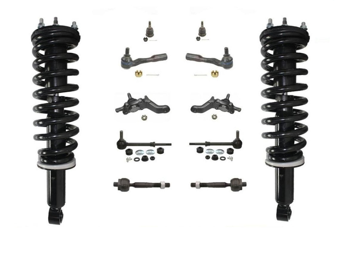 01-02 Sequoia F Coil Spring Strut and Mount Tie Rods Ball Joints Sway Bar 12Pc