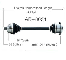 Nuevo eje de transmisión CV para Audi A6 / A6 QUATTRO 1998-04 lado del conductor delantero A/T