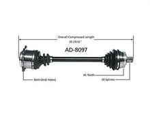 Nuevo eje de transmisión CV para 96-01 A4 Quattro 2.8L con transmisión automática delantera D/S