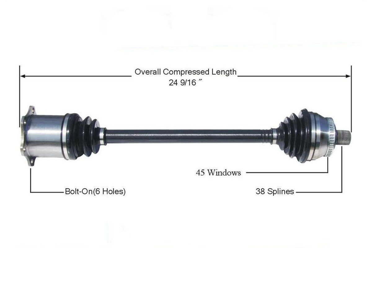 Nuevo eje de transmisión CV para Audi Allroad 2001-05 lado del pasajero delantero