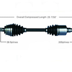 Eje CV delantero D/S BM-8030 compatible con transmisión manual Mini Cooper S 05-08 