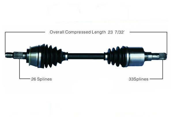 Eje CV delantero D/S BM-8030 compatible con transmisión manual Mini Cooper S 05-08 