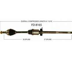 100% New CV Drive Axle Shaft Pass Side Front 10-12 MKT All Wheel Drive Only