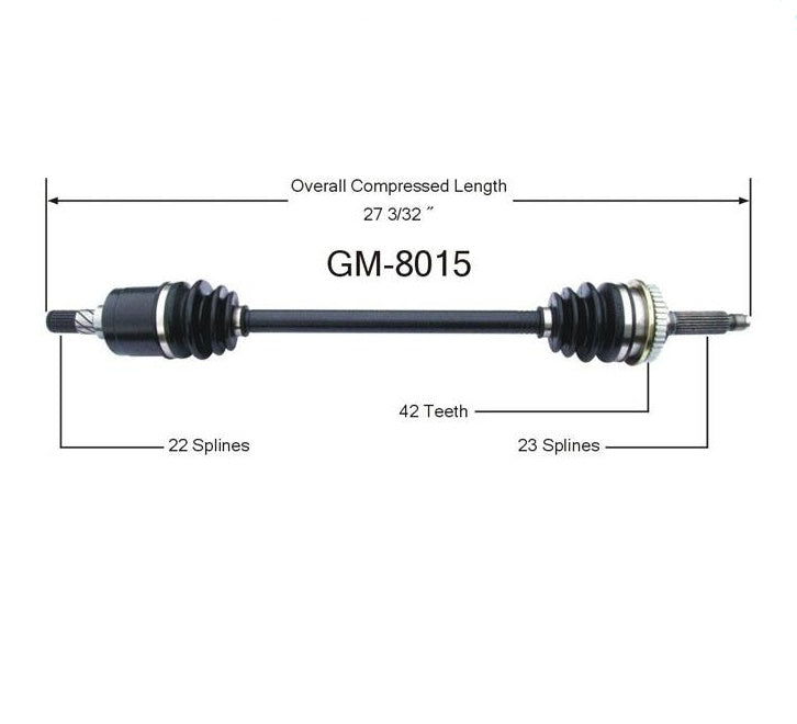CV Axle Shaft- Front Left SurTrack 8015 Fits 95-00 Metro 1.0L D/S Front Axle
