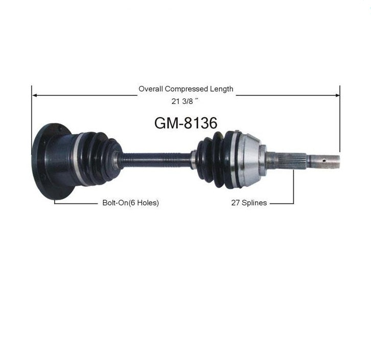 100% All New Torque Tested CV Drive Axle Shaft Fits 94-96 S10 With ZR2 Option