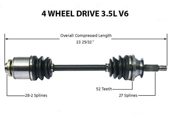 Front Right CV Drive Axle Shaft Fits Hyundai Santa Fe 4 Wheel Drive 3.5L 2003-06