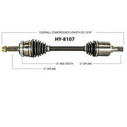 Front Driver Side Axle for Hyundai Sonata 2.4L 2006-2008 w Manual Transmission