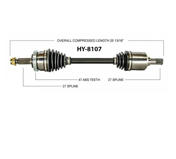 Front Driver Side Axle for Hyundai Sonata 2.4L 2006-2008 w Manual Transmission