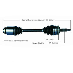 New CV Drive Axle Shaft Fits 05-2010 Sportage AWD All Wheel Drive P/S Front
