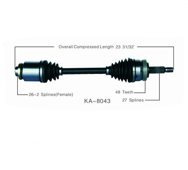 New CV Drive Axle Shaft Fits 05-2010 Sportage AWD All Wheel Drive P/S Front