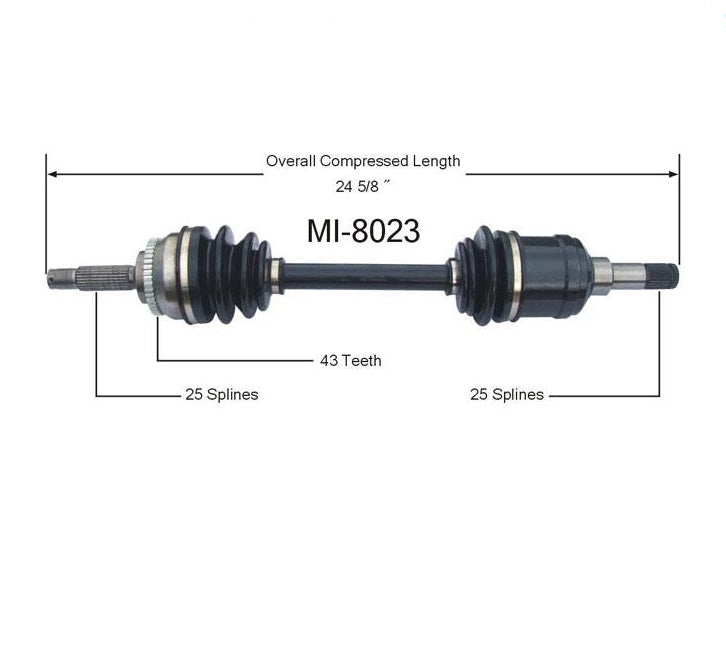 Nuevo eje de transmisión CV para eje delantero Avenger D/S 1995-200 100% nuevo