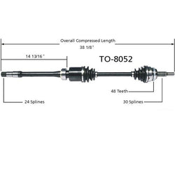 New CV Drive Axle Shaft Fits Toyota Camry V6 Passengers Side 100% New 8052