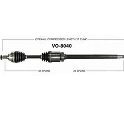New CV Drive Axle Shaft Fits 08-13 C30 Volvo Front Wheel Drive Automatic P/S