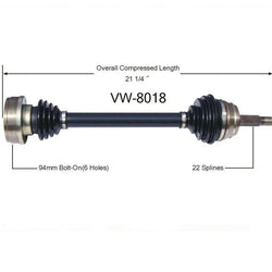 Nuevo eje de transmisión CV para Golf Jetta Rabbit Scirocco 1974-92 delantero D