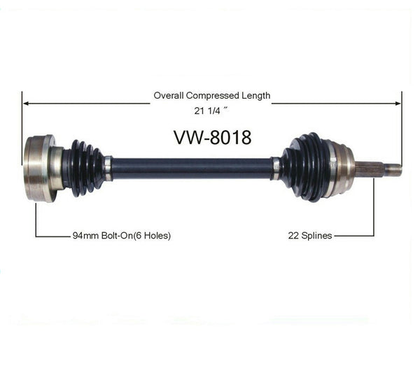 New CV Drive Axle Shaft Fits Golf Jetta Rabbit Scirocco 1974-92 Front D