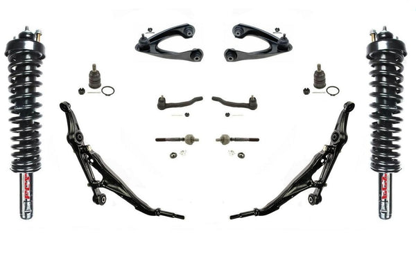 96-00 Civic Upper & Lower Control Arm With Ball Joints Tie Rods Struts 12Pc KIT