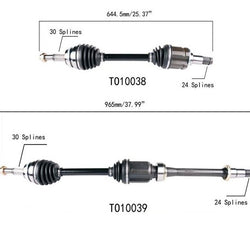 (2) 100% Brand New Complete CV Drive Axles For Toyota Camry 3.0L 3.3L 02-06