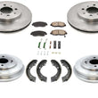 Fits For 01-2005 1.7L Civic Rotors Ceramic Pads Drum Brake Shoes Spring Kit 7Pc