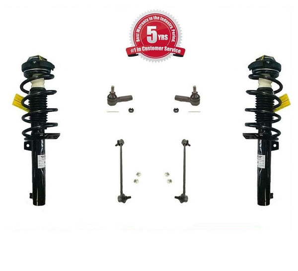 Complete Front Pair Strut Shock Coil Spring Quick Fits Volskwagen Jetta 06-09