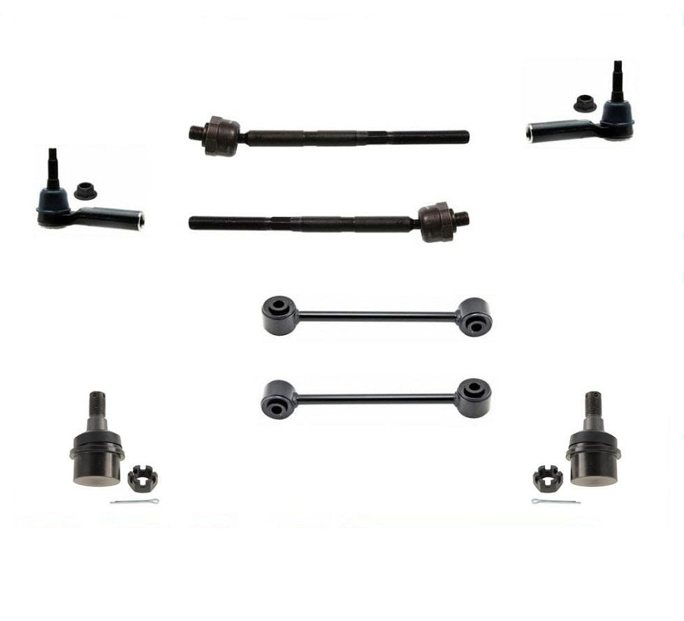 06-07 Commander 8Pc Inner & Outer Tie Rod Ball Joints Sway Bar Links Kit