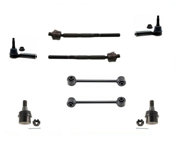 06-07 Commander 8Pc Inner & Outer Tie Rod Ball Joints Sway Bar Links Kit