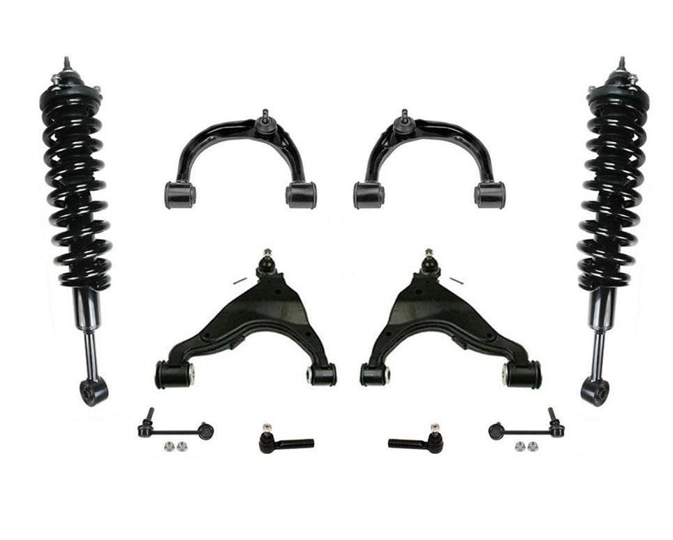 (4) Brazos de control superiores e inferiores y conjunto de puntal completo delantero para 4 Runner y FJ