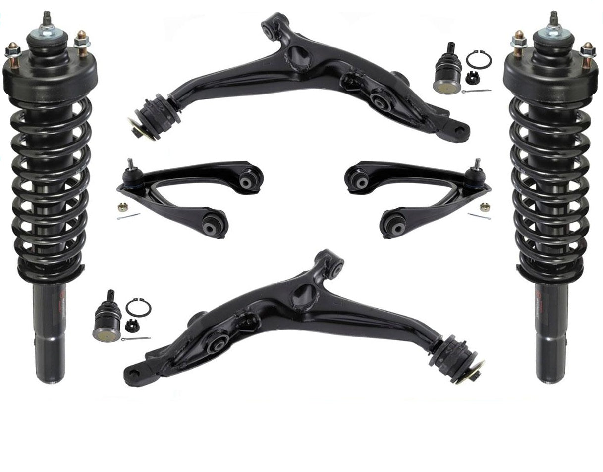 Front Complete Struts Lower & Upper Control Arms 8 Pcs fits Honda CR-V 97-01