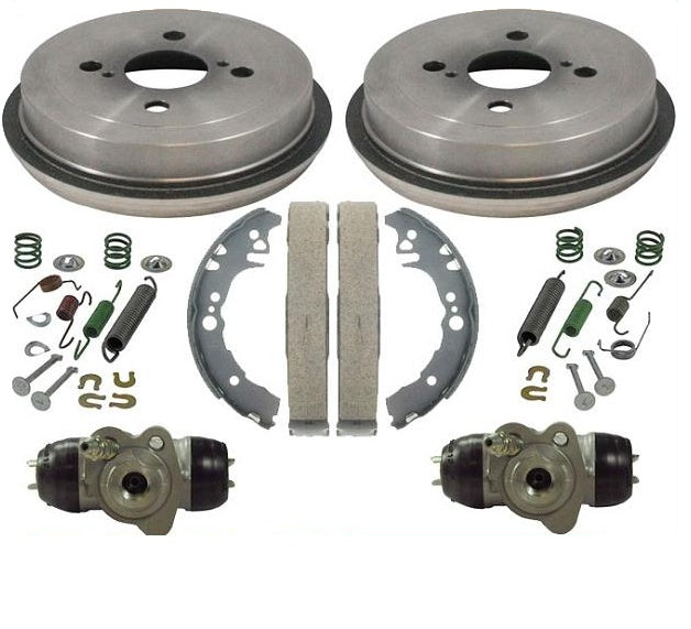 Rear Brake Drums Shoes Spring Kit Wheel Cylinder for Toyota Echo 2000 2002 2005