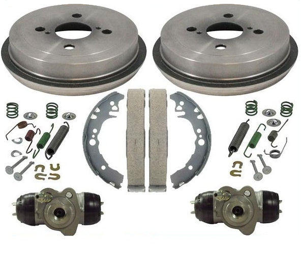 Rear Brake Drums Shoes Spring Kit Wheel Cylinder for Toyota Echo 2000 2002 2005