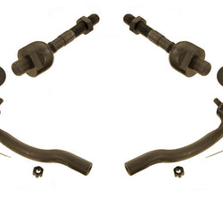 Fits Honda Accord 03-07 & Acura TSX 04-08 4cyl 4Pc Inner & Outer Tie Rod Set