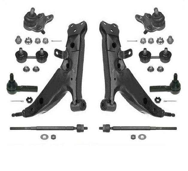 Fits 1993-1995 Toyota Corolla With Manual Steering Control Arm Tie Rod 8Pc Kit