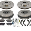 2003-2005 Toyota Rav4 Rav 4 Pastillas de rotores de freno delantero Kit de zapatos de tambores traseros Nuevo