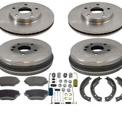 2003-2005 Toyota Rav4 Rav 4 Pastillas de rotores de freno delantero Kit de zapatos de tambores traseros Nuevo