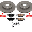 Front Disc Brake Rotors Brake Pads & Sensor For Mini Cooper 2002 2003 2004
