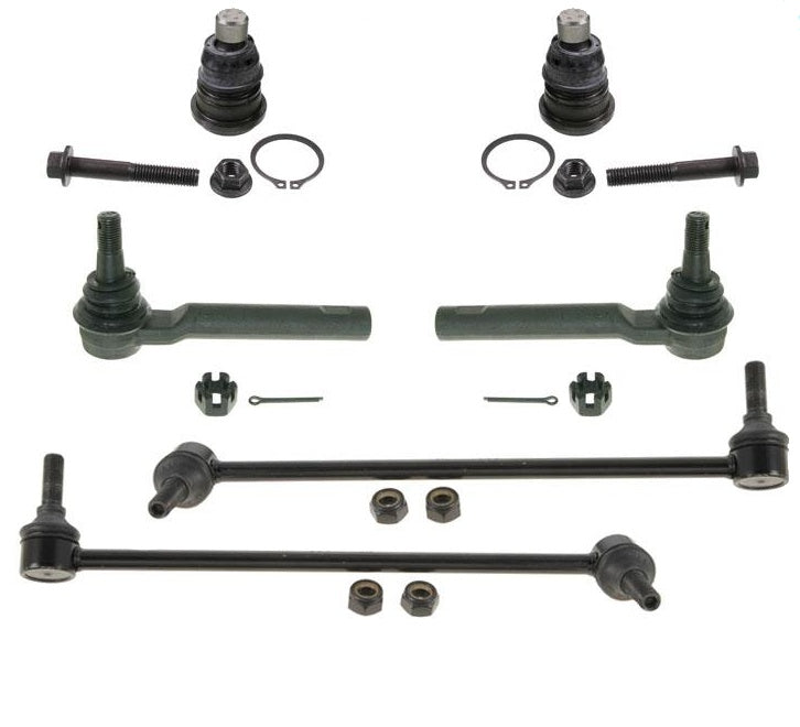 Fits 04-09 Quest 6Pc Chassis Kit Ball Joints Tie Rods Sway Bar Stabilzer Links
