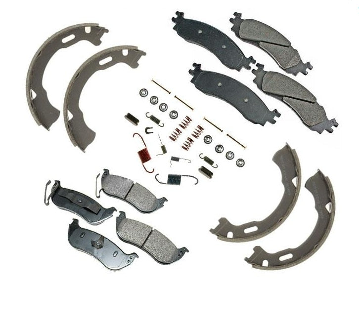 Fits 06-10 Ford Explorer CERAMIC Front & Rear Pads Parking Brake Shoes Springs