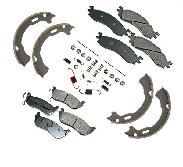 Fits 06-10 Ford Explorer CERAMIC Front & Rear Pads Parking Brake Shoes Springs