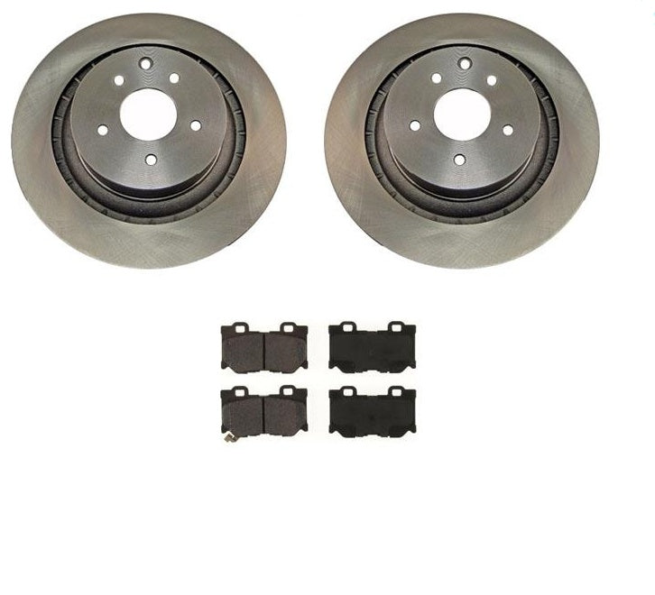 (2) 350MM 31517 44619 Disc Brake Rotor, Rear 370Z With CD1347 Ceramic Pads