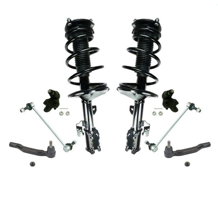Front Complete Struts Tie Rods Ball Joints Links Fits 04-06 Sienna 7 Passenger