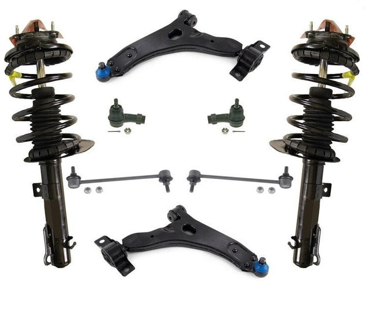 Fits 06 Focus SE 2.0 Front Struts Front Lower Arms Ball Joints Tie Rods Links