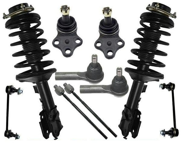 Front Coil Spring Strut Ball Joints Sway Bar Link Tie Rods For 96-98 Pathfinder