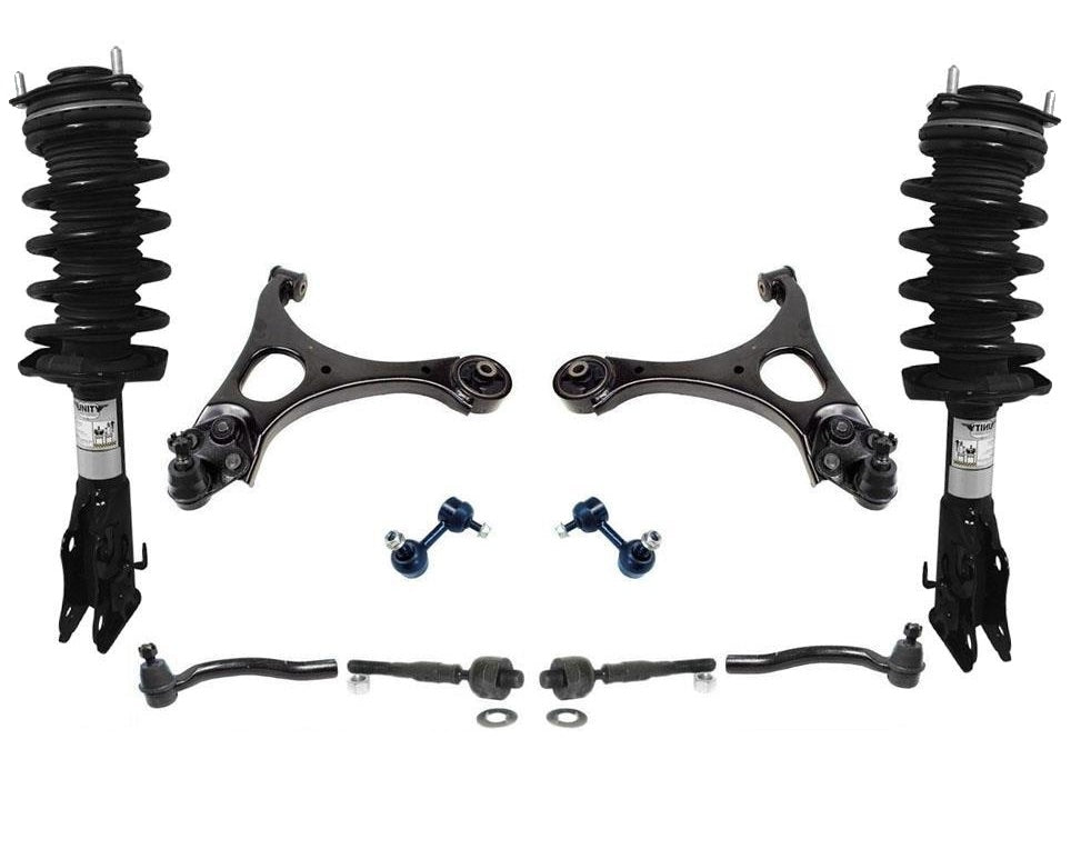 Puntal de resorte helicoidal delantero y brazos de control de montaje, varillas de amarre para Civic Coupe 06-11, 8 piezas