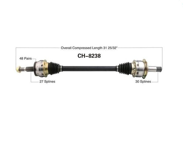 D/S Rear Axle Fits 300 Magnum 6.1L SRT8 30 Spline In 27 Spline Out Magnetic Ring