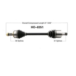 Conjunto de eje de transmisión CV, lado del conductor delantero para transmisión manual ACURA TL 10-13